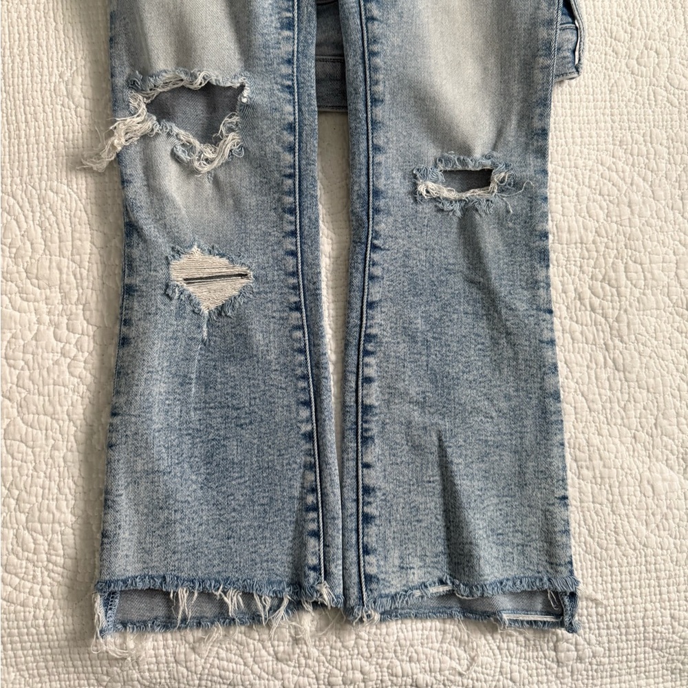 MOTHER The Insider High Rise Crop Step Fray Hem Jeans Love In A Boat - Picture 2 of 7